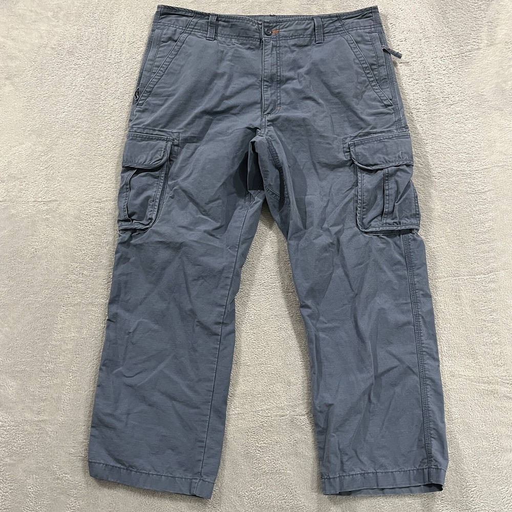 L.L. Bean Allagash Cargo‎ Ripstop Pants Mens 38x28.5 Natural Fit Blue #262570